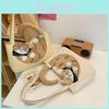 Canvas Cat Tote Bag With Contrast Color Design For Casual Girls Daily Use