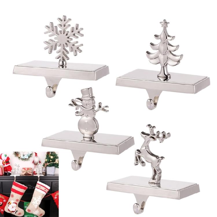 Christmas Stocking Display Hook Elegant Zinc Alloy Hook Unique Hanger with Silver Base for Christmas Stockings