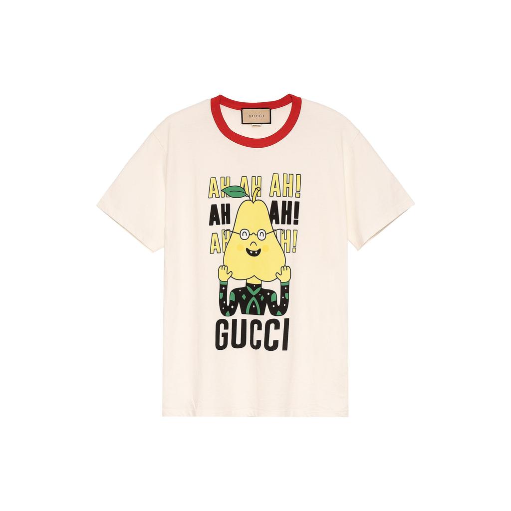 Gucci X Pablo Delcielo Pear Print Cotton T-shirt 'White' Unisex 703439XJEIY9095
