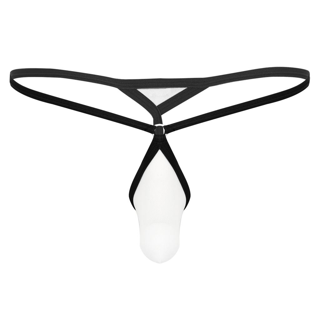 Pánské průsvitné tanga, síťované pouzdro s výčnělkem a T-back, oblečení do nočního klubu