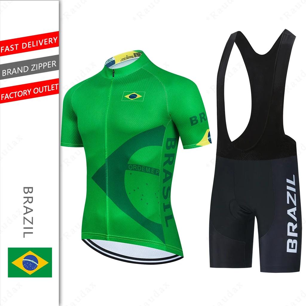 Brazil Cycling Jersey Cycling Suits Road Bike Clothing Mens Pro Bib Shorts Sets Mtb Bicycle Jersey Clothes Maillot Ciclismo