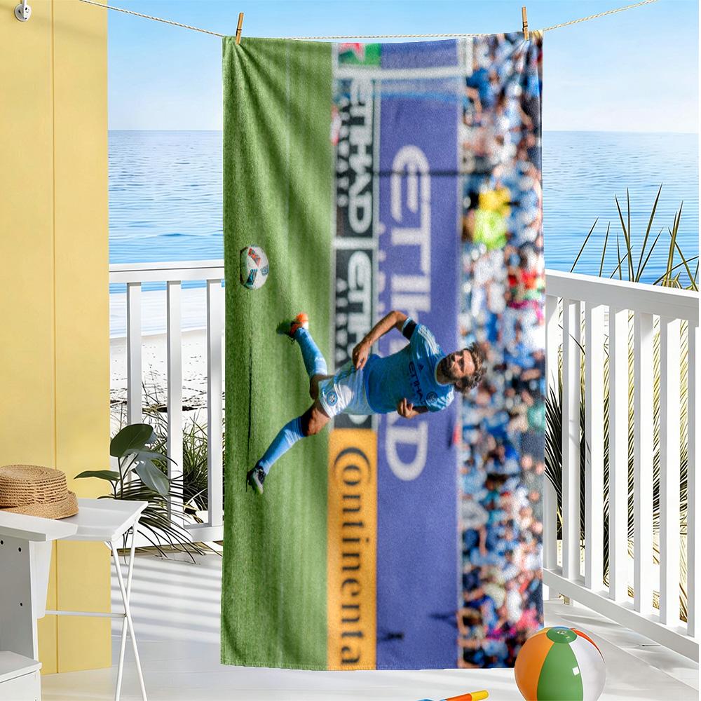 Player Blue Jersey Beach Towel Super Soft Microfiber Quickdry Fabric Comfortable Lightweight