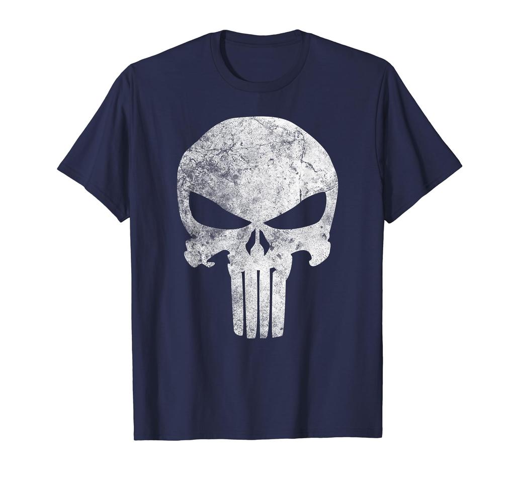 Marvel Punisher Skull Symbol Distressed Graphic C1 Tee T-Shirt
