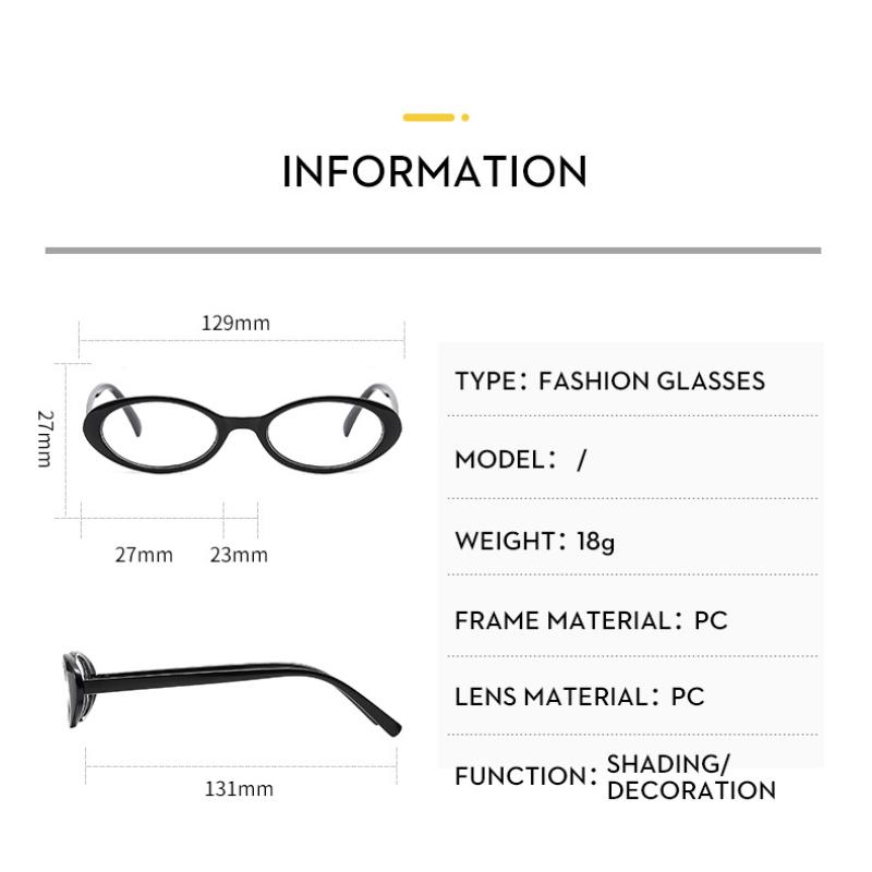 Ladies Glasses, Retro Small Frame Flat Glasses.