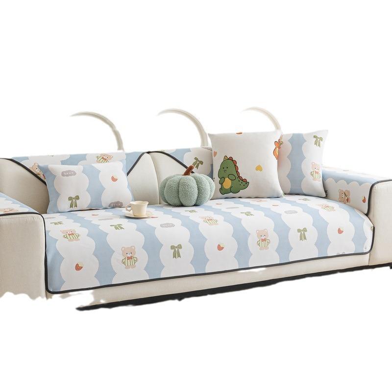 Summer Cartoon Ice Silk Sofa Cushion Summer Mat Seat Cushion Non-Slip  New Cool Seat Cushion High-End Cover Cloth
