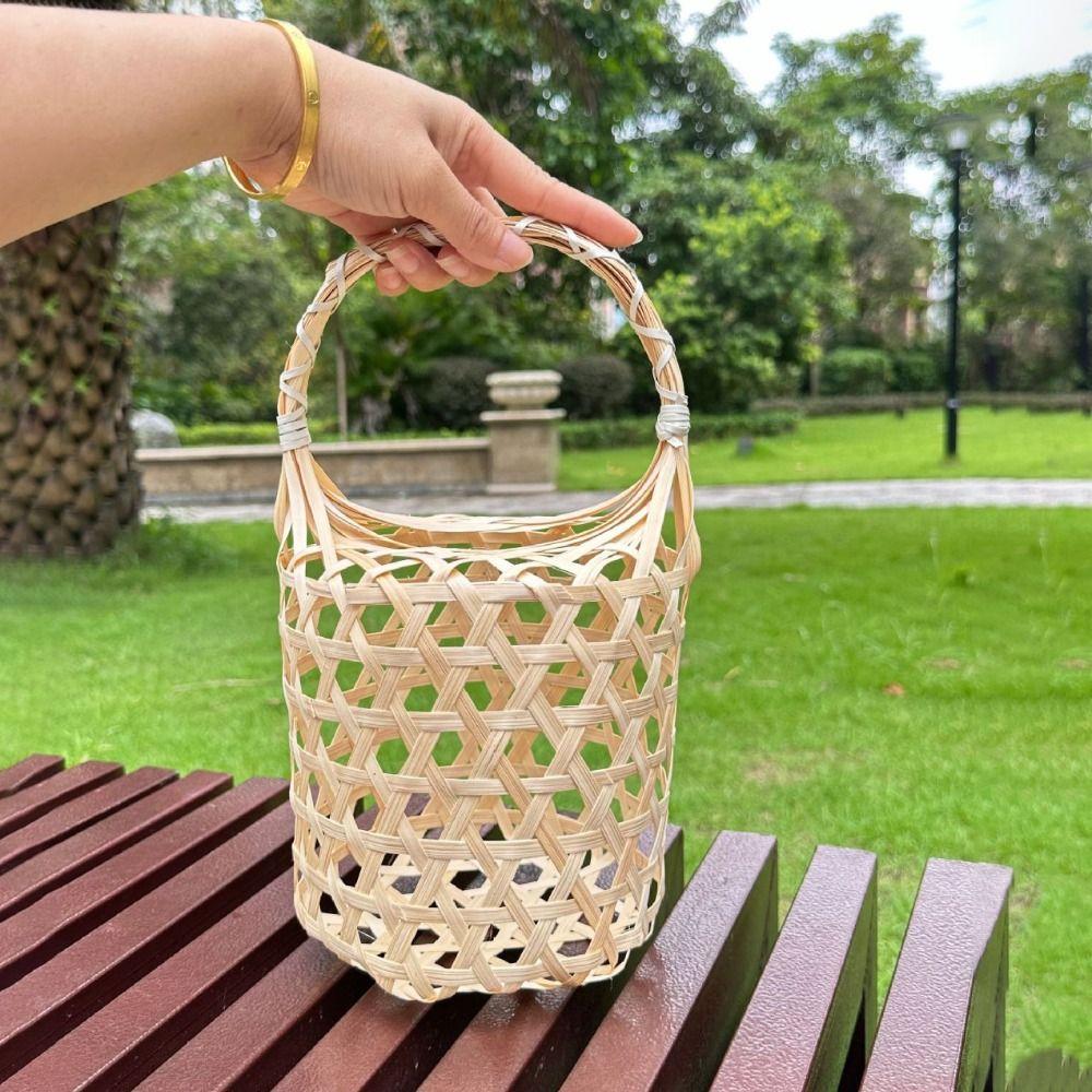 

Bamboo Woven Gift Packaging Box Retro Storage Box Hand-held Basket Dragon Boat Festival бежевий