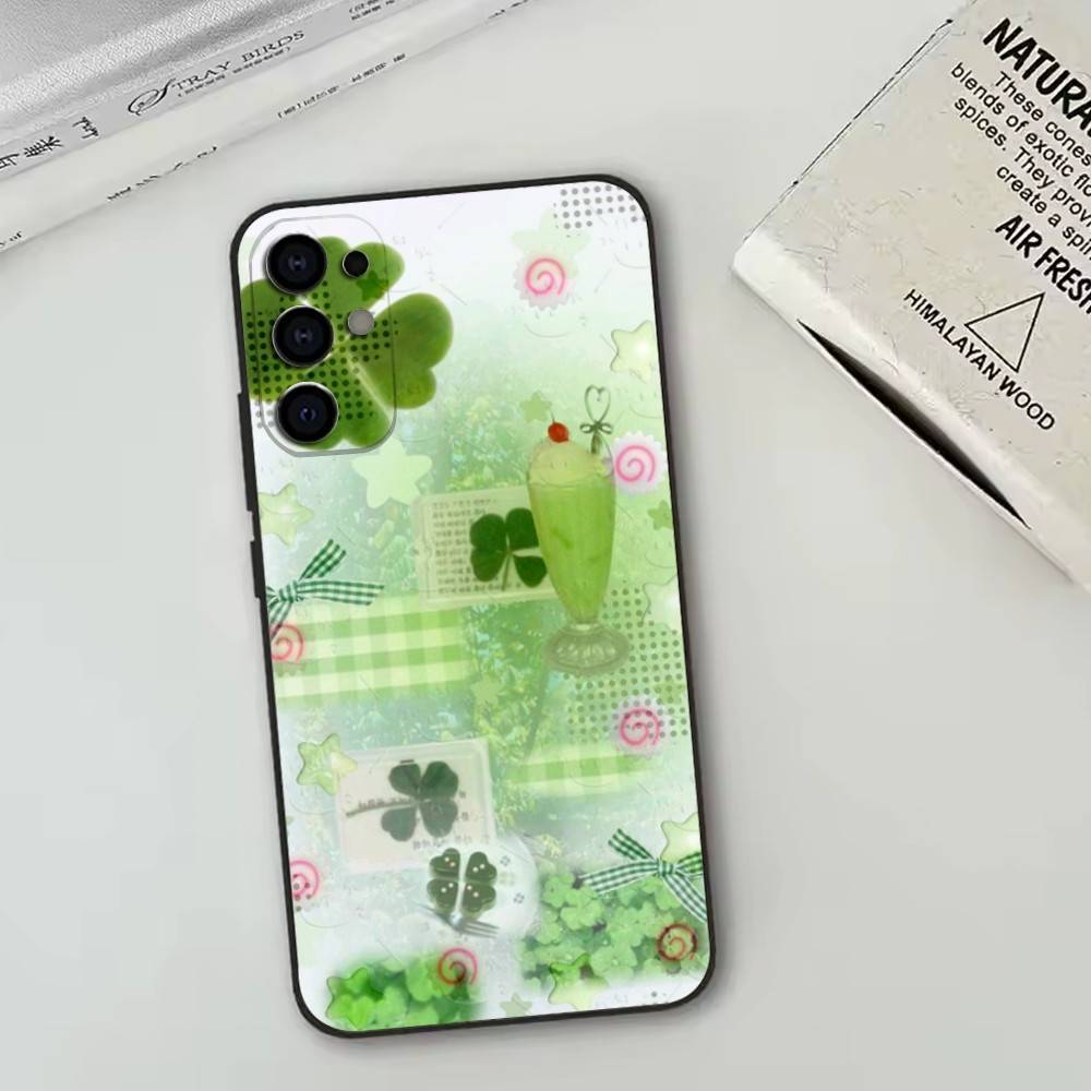 Lucky Clover   Phone Case Black Silicone Soft For Samsung S25,S24,S21,S22,S23,S30,Ultra,S20,Plus,Fe,Lite