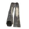 High Street Burst Lightning Jeans Men's Trendy Brand American Heavy Industry Washed Straight Pants Narrow Slim-fit Micro-pull Pants