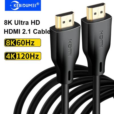 KEBIDUMEI 8K Ultra HD HDMI 2.1 Cable 48Gbps HDMI-compatible To HDMI Vedio Cable HDR10+ 8K 60Hz Dolby EARC 3D HDCP for PC TV Box