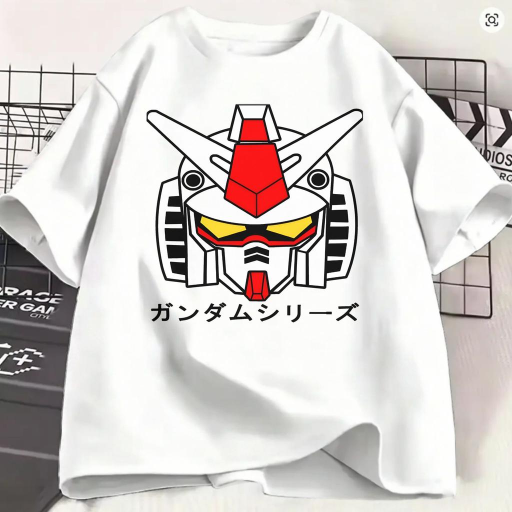 Gundam T Shirt Summer Logo Cotton TShirts For Unisex Trending Casual Tshirt Short Sleeve Y2k Casual Tees