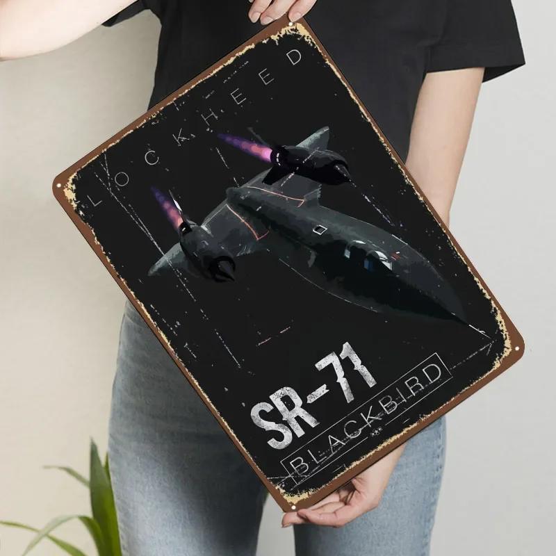 

Жестяная табличка Lockheed SR-71 Постер самолета Аксессуары для кофейного бара Металлические таблички на заказ для украшения стен Декор для комнаты 7.9x11.8In(20x30cm)
