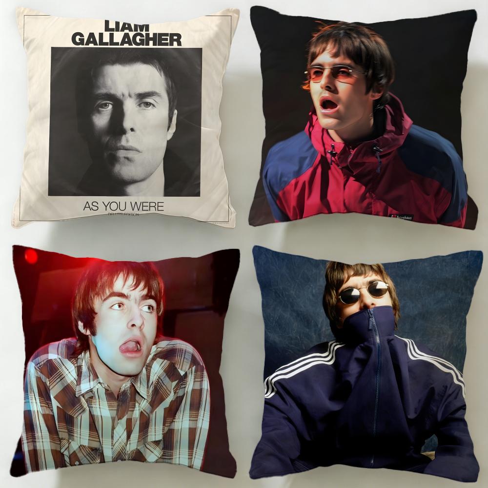 Popular Singer Liam Gallagher Cushion Cover Soft EasyWash Pillow Case Versatile for Couch Bed Travel and Office