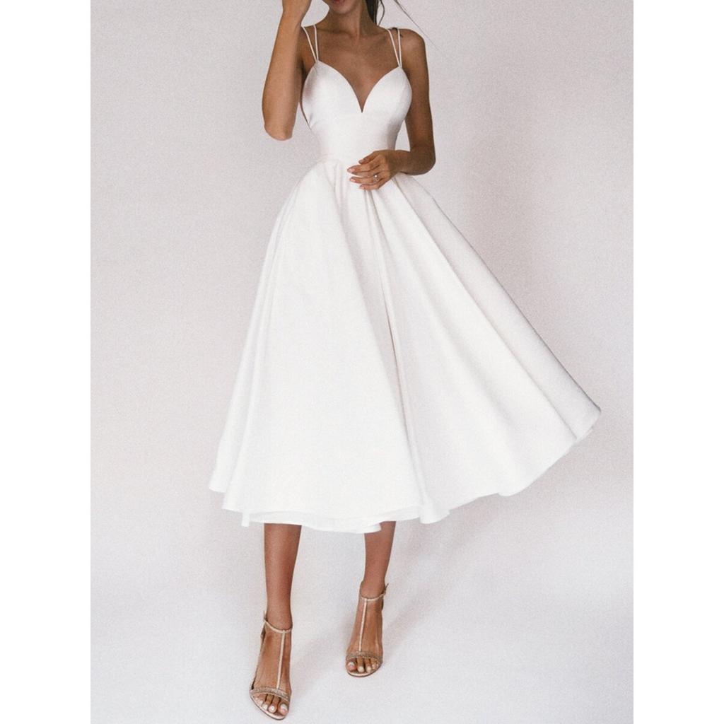 Dámské Sexy Šaty na Ramínka, Volné Midi Šaty na Jaro a Léto, Více Barev, Neformální Párty Šaty pro Přeshraniční Prodej
