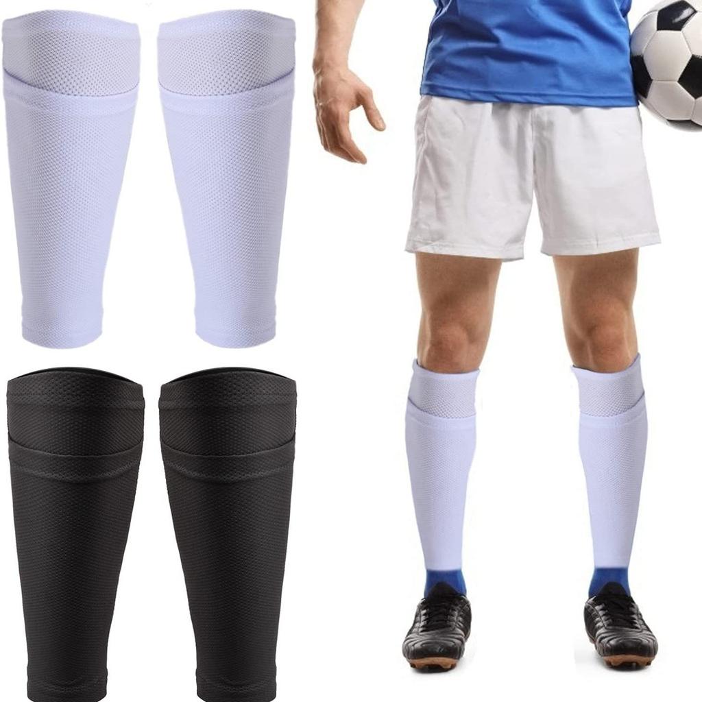 Mesh Breathable Football Leggings Sock Cover Insert Type Adult Children Double-layer Pocket Type Soft Leg Socks