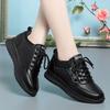 Women Running Autumn Winter Plush Velvet Cotton Soft Leather Shoes Fashion Breathable Lace-Up Solid Casual Sneakers