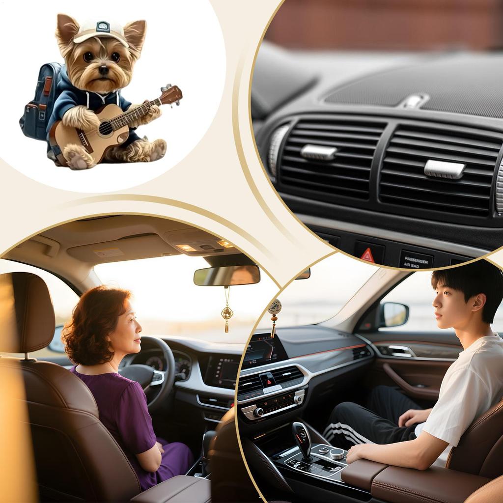 Car Vent Air Freshener Flat Acrylic Funny Diffuser Cute Dog Air Freshener For Home Women Summer Night Travel Road Trip Van Daily
