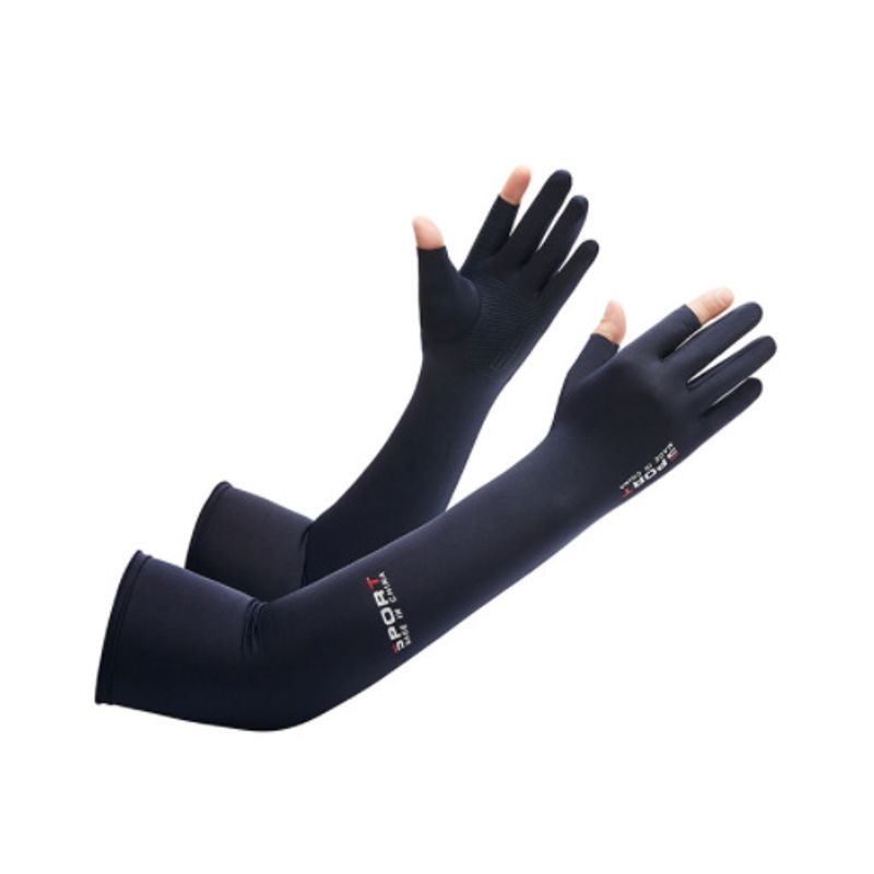 

Summer Sun Protection Oversleeve Men s UV Protective Gloves Women s Thin Ice Silk Gloves Outdoor Cycling Ice Sleeve Oversleeves Long Ice Silk SPORT two finger Blue One size