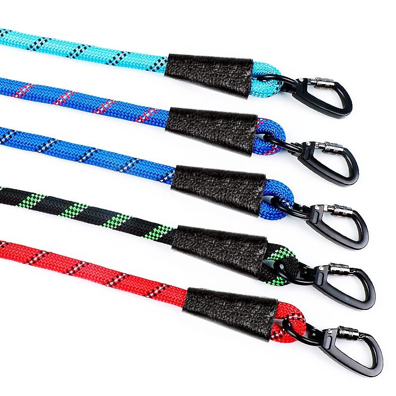 Dog Leash Short Dogs Leash Reflective Leashes for Large Dog Walking Nylon Pet Chain Comfortable Handle Dogs Leashes 62cm Rope