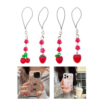 Unique Keychain Pendant Fruit Phone Chain Fashionable Phones Charm Keyring for Girls Backpacks and Headphone Cases