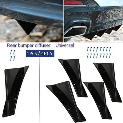 1pcs/4pcs Car Universal Modified Triangle Rear Car Spoiler Bumper Curved Chassis Spoiler Rear Lip Small Surround Rear Spoiler