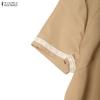 ZANZEA Bluză cu mânecă scurtă și fuste lungi pentru femei Seturi de costume casual din două piese