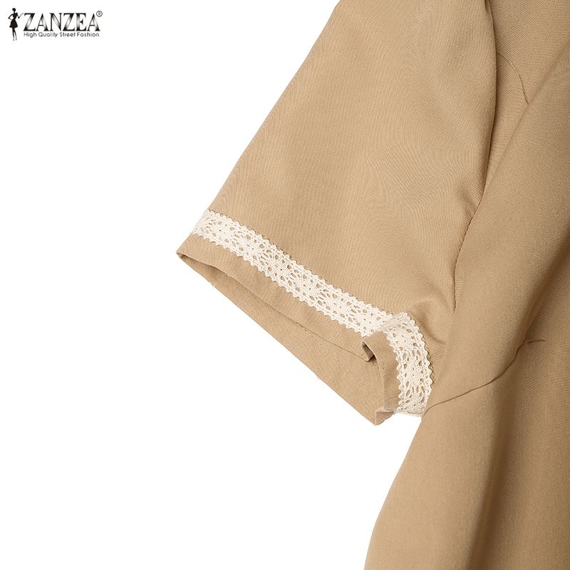 ZANZEA Bluză cu mânecă scurtă și fuste lungi pentru femei Seturi de costume casual din două piese