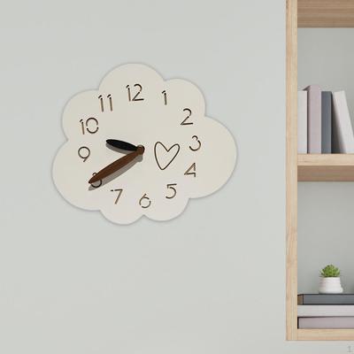 Cloud Wall Clock Decorative Cute Fashion Modern Wood Hanging Watch for Children