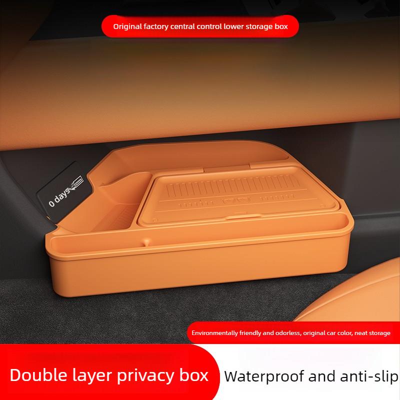 For GWM TANK 500 2026 Center Console Lower Storage Box Silicone Organizer Tray Stowing Tidying Car Interior Accessories