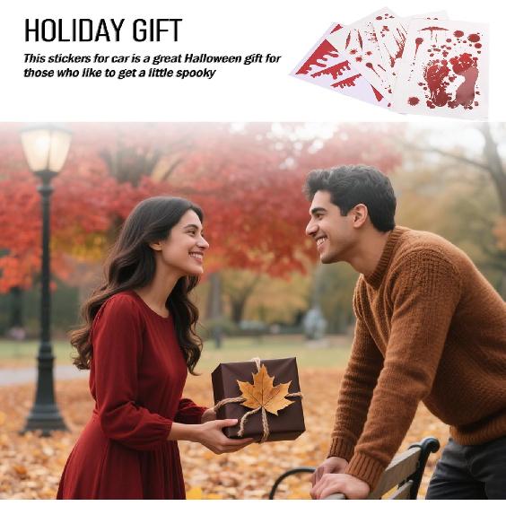 12 Sheets Halloween Blood Car Stickers And Decals,Funny & Stylish Halloween Car Decorations For Engine Hood/Rear-View Mirror/Door,Self-Adhesive