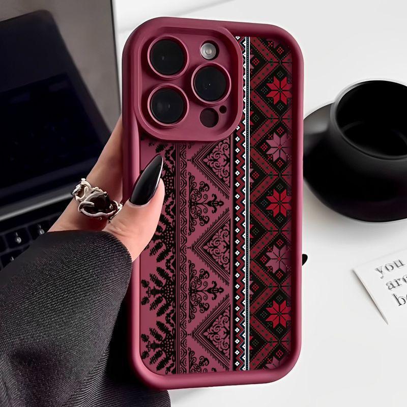 Vintage Totem Patterned Phone Case For iPhone 17 Air 16 E 15 14 13 12 11 Pro Max Plus Mini SE 2020 2022 Soft TPU Phone Cover