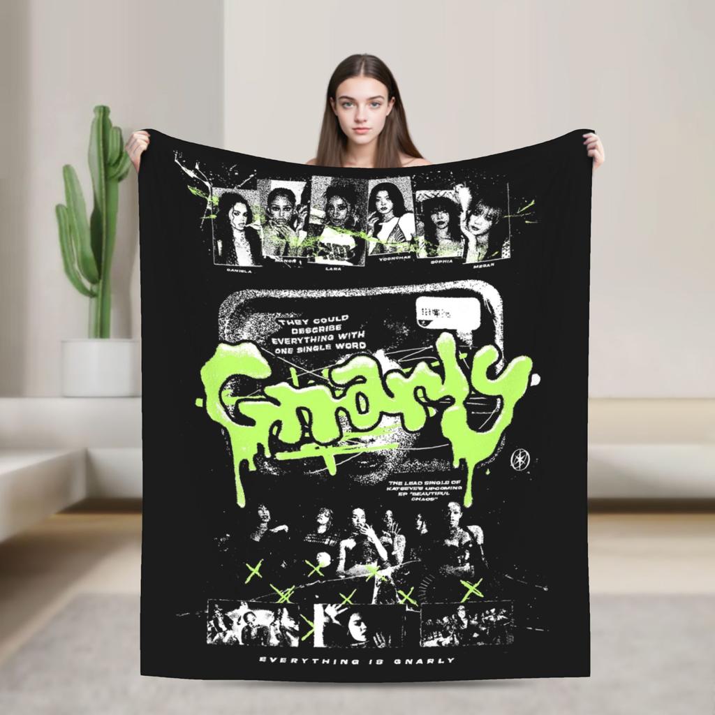 Manon Katseye Kpop Blanket Flannel Textile Decor Multi-function Lightweight Throw Blanket for Bed Couch Quilt