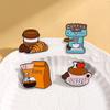 4Styles Funny Cartoon Coffee Theme Enamel Brooches Women Girls Backpack Bag Dress Pins