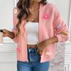 Women's T-Shirt Vintage Floral Print Round Neck Loose Long Sleeve Mid-Length Thumb Leak Top