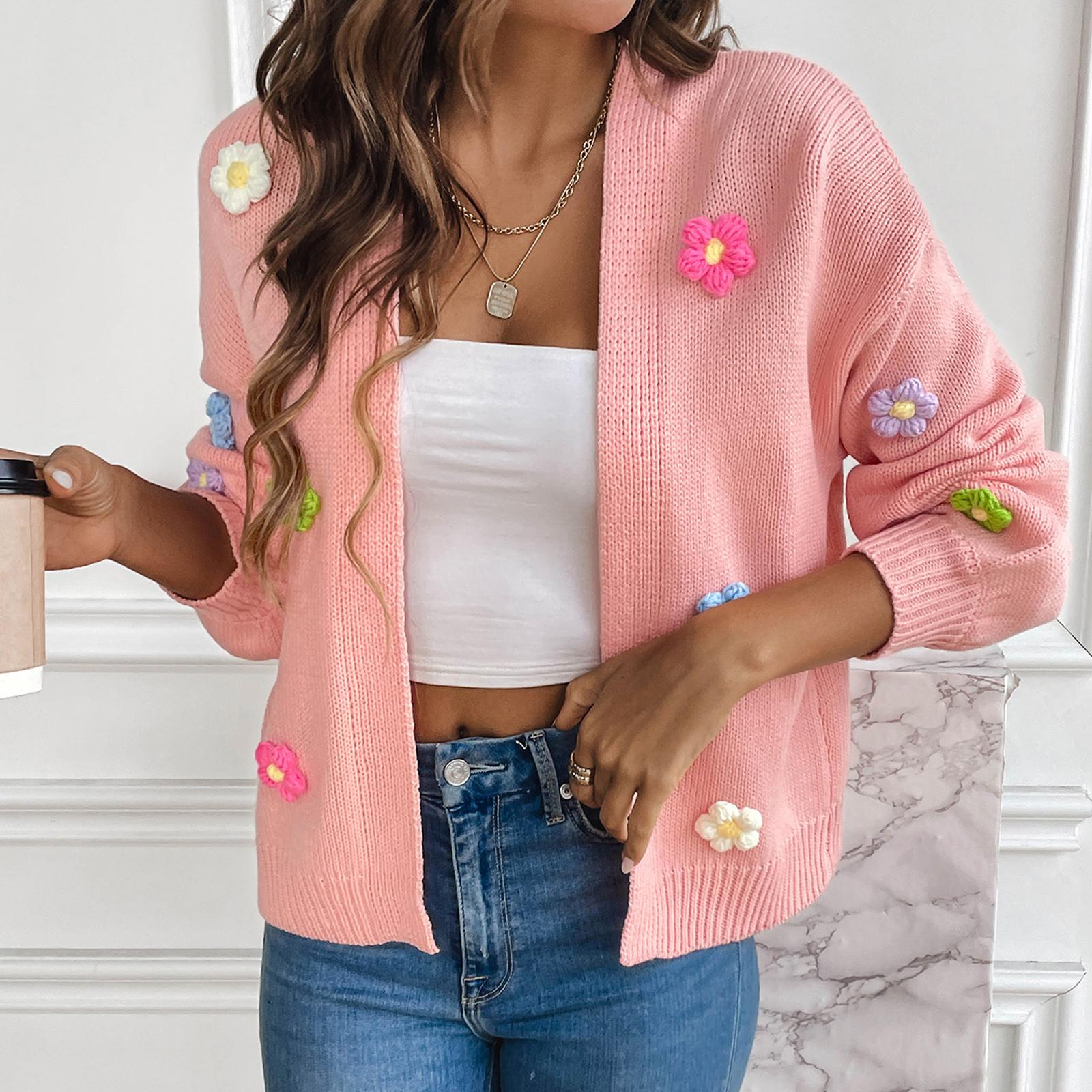 

Женская футболка с винтажным цветочным принтом, круглым вырезом, свободная, с длинным рукавом, средней длины, с большим пальцем, с утечкой M розовый