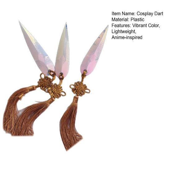 3Pcs Cosplay Dart Anime Role-playing Prop Dart with Tassels Girl Idol Troupe Cosplay Prop Gift for Anime Fans Costume Party Dress-up