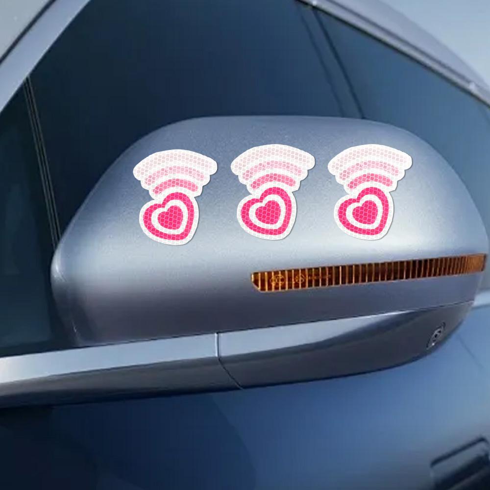 3 Stück Autoaufkleber Dekoration Drahtlose Liebe Emission Reflektierender Aufkleber Elektrische Karosserie Kratzschutzaufkleber Helm Kollisionsaufkleber