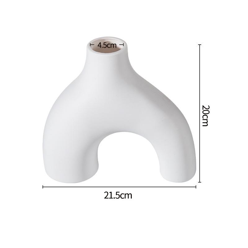 Ceramic Small Vases Desktop Room Ornament Home Living Room Porch Decoration Dry Hydroponics Flower Vase Modern Minimalist Decor