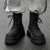 2025 Neue Herren-Kurzstiefel im britischen Stil Herbst Neue Herrenstiefel Plateaustiefel Modische schwarze High-Top-Lederschuhe für Herren