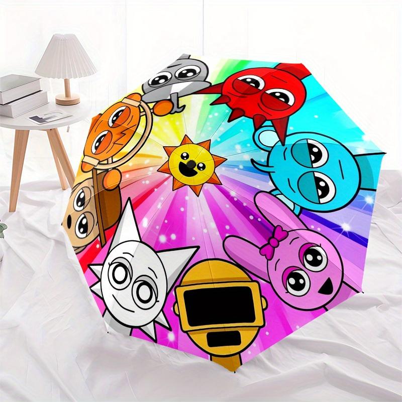 1pc Sprunki-Rainbow Themed High-quality Umbrella,Automatic Opening and Closing Umbrella,Multi-functional Umbrella G0811286