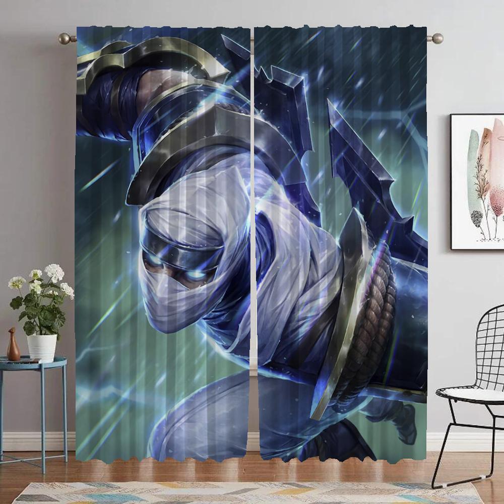 League Legends Curtains for Living Room Curtain Tulle for Bedroom Shades Halloween Decoration Home Interior Curtains 2 Pieces