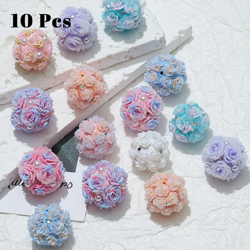2Cm 10Pcs Charm Rose Polymer Clay Colorful Lover Acrylic Beads for Jewelry Making Diy Necklace Bracelets Earring Accessories New