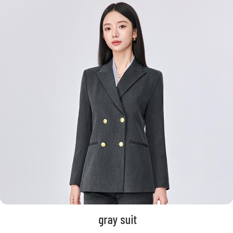 

Women s High-End Double-Breasted Black Blazer - Formal Fashion Workwear Suit Jacket XL