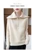 2026 Women's Autumn/Winter Pure Wool Lapel Half-Zip Knitwear Long Sleeve Pullover Sweater