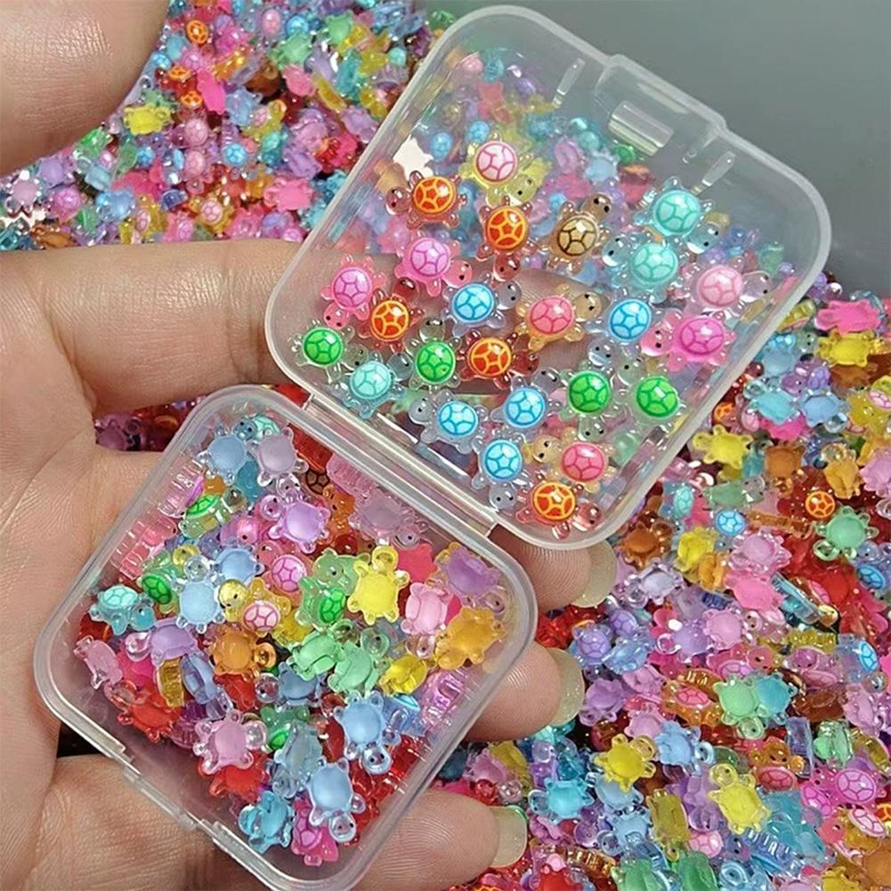 500-100 KS Mini Želvy z Pryskyřice Noční Svítící Zvířátka Želvy Figurky Realistické Akrylové Malé Želvičky Miniatury pro Mikro Krajinky