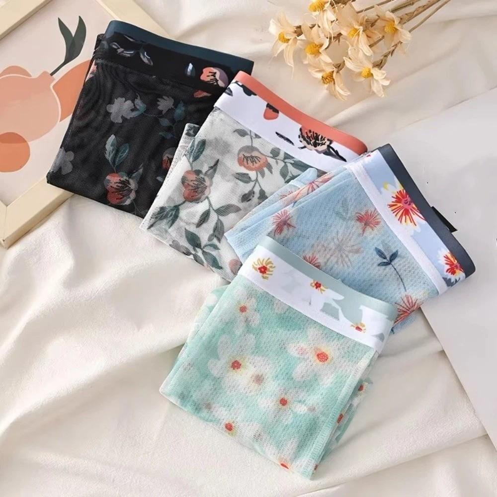 Transparent Mesh Boxer Shorts Ultra Thin See Through Underwear Flat Pants Male  Summer Season