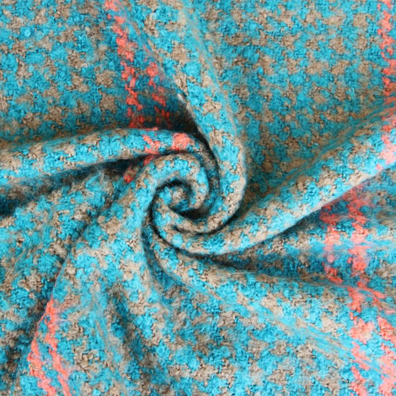 Schal, Herbst und Winter Koreanische Version des modischen verdickten warmen Kaschmirimitat-farbigen Tausend-Vogel-Gitter-Fransenschals