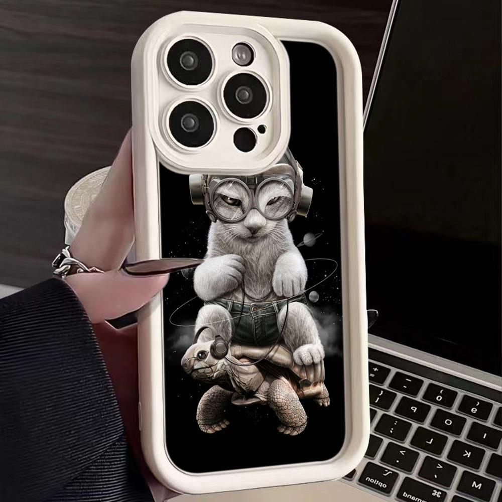 Angel Eye TPU Soft Phone Case for Samsung A05 A13 A23 A53 A14 A24 A34 A54 A15 A25 A35 A55 S20 S23 FE S24 Ultra Ae70 Cat Joyride On A Scooter Art