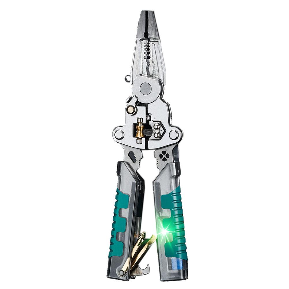 Multifunction Foldable Electrician Pliers Wire Stripper Cutter Crimper & Voltage Tester Wire Stripping Pliers For Electricians