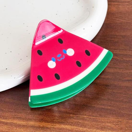 Women Hair Claw Cartoon Fruit Shape Shower Hair Clip Medium Size Acrylic Back Head Hair Claw Versatile Hair Accessory