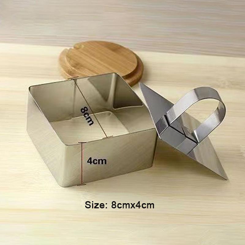 DIY Cake Mold Stainless Steel Decorating Tools Round Silver Ring Slicer Cutter Hand Push Baking Cake Decoration Accessories